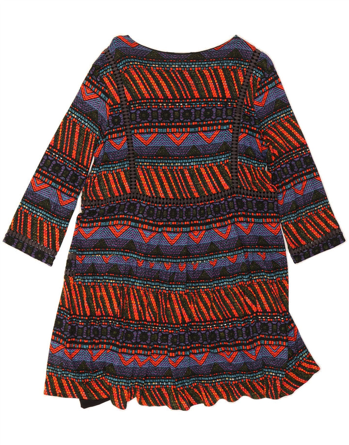 DESIGUAL Womens A-Line Dress UK 14 Large Multicoloured Geometric Vintage Desigual and Second-Hand Desigual from Messina Hembry 