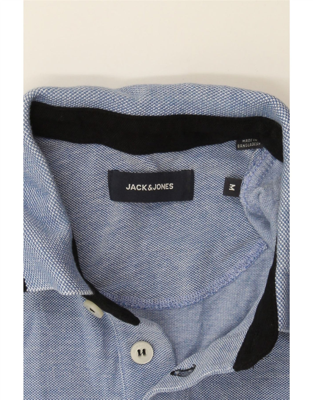 JACK & JONES Mens Polo Shirt Medium Blue Cotton Vintage Jack & Jones and Second-Hand Jack & Jones from Messina Hembry 