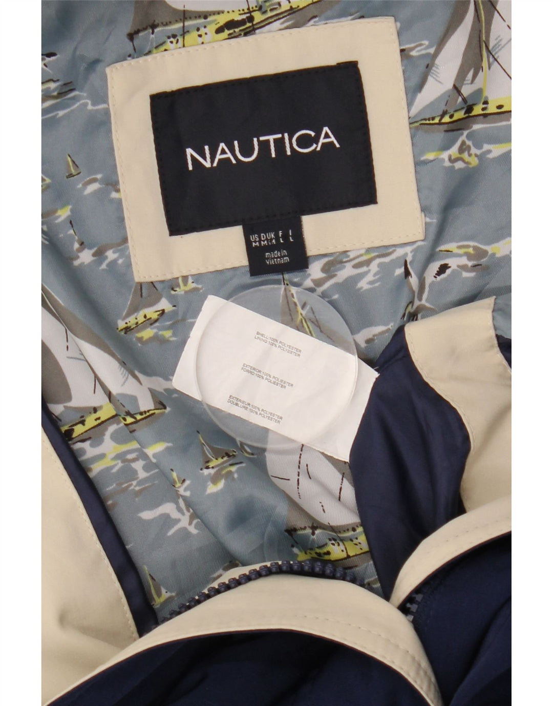 Nautica γυναικείο μπουφάν με κουκούλα αντιανεμικό UK 14 Medium Navy Blue Polyester