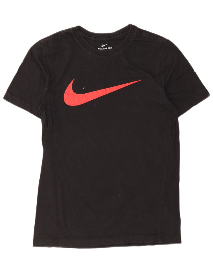 Ανδρικό γραφικό μπλουζάκι Nike, μικρό μαύρο βαμβακερό