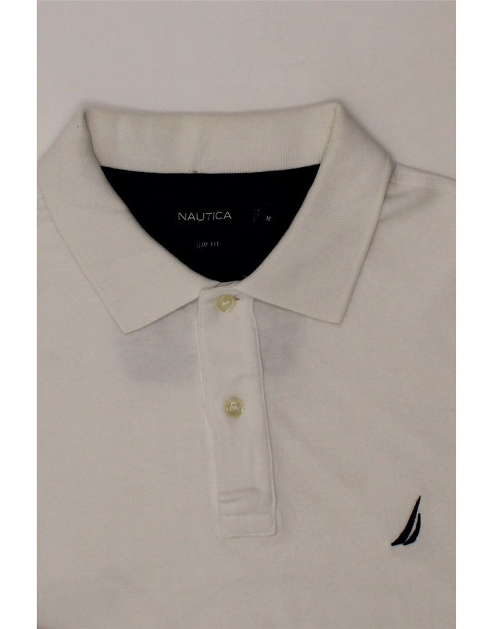 NAUTICA Mens Slim Fit Polo Shirt Medium White Cotton Vintage Nautica and Second-Hand Nautica from Messina Hembry 