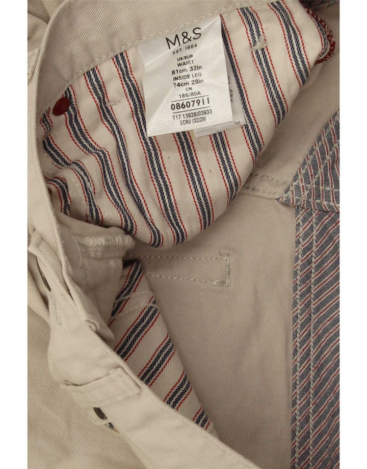Marks & Spencer Ανδρικό Bootcut Casual Παντελόνι W32 L29 Μπεζ βαμβακερό