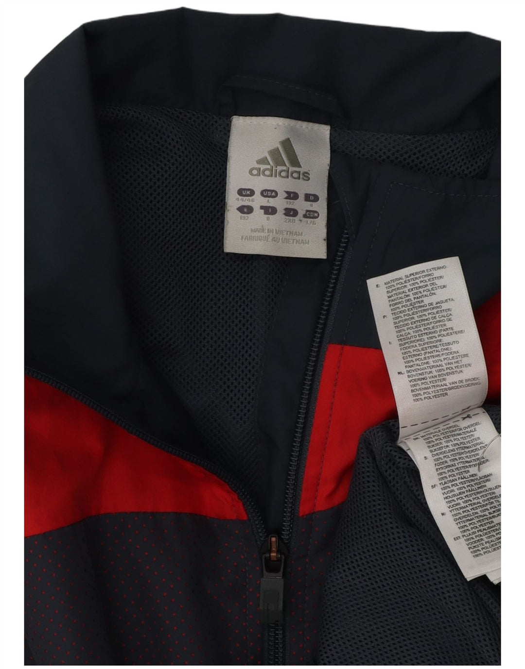 Ανδρική φόρμα ADIDAS Top Jacket UK 44/46 Large Navy Blue Colorblock