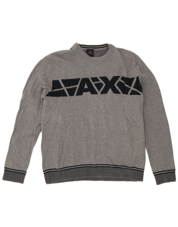 Armani Exchange Γυναικείο πουλόβερ με λαιμόκοψη UK 18 XL Γκρι χρώμα