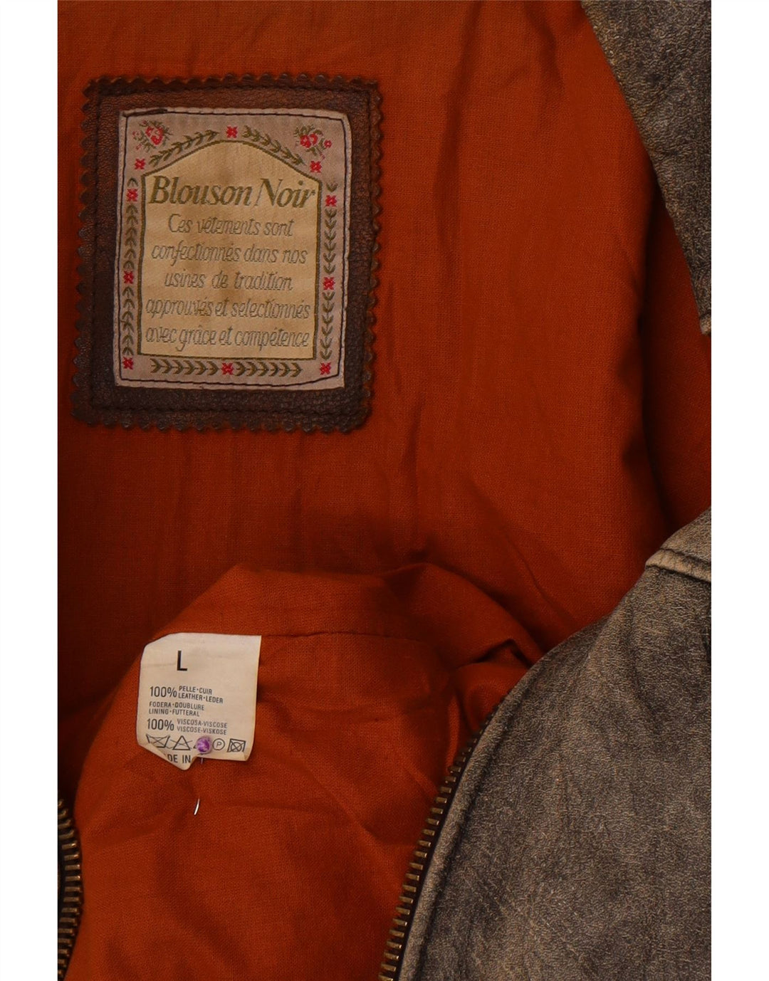 Vintage Ανδρικό Δερμάτινο Μπουφάν UK 40 Large Grey Leather