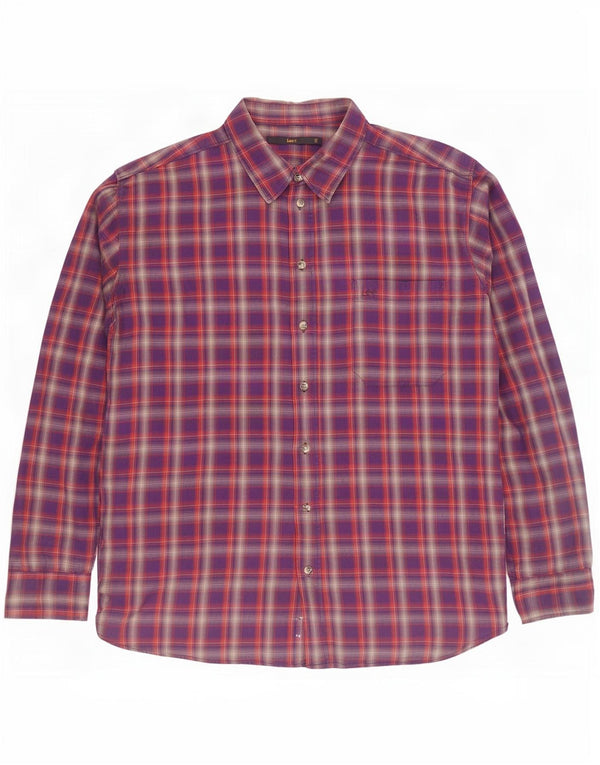 Ανδρικό πουκάμισο Lee Flannel 2XL Purple Check Cotton