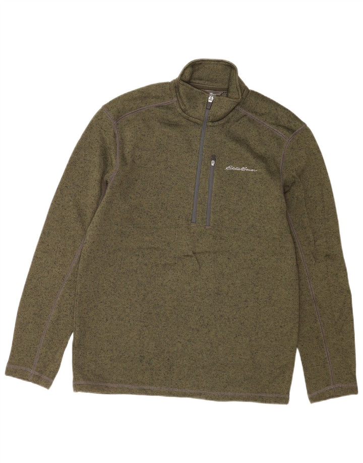 Ανδρικό φούτερ με φερμουάρ Eddie Bauer, πουκάμισο με μικρό πράσινο πολυεστέρα