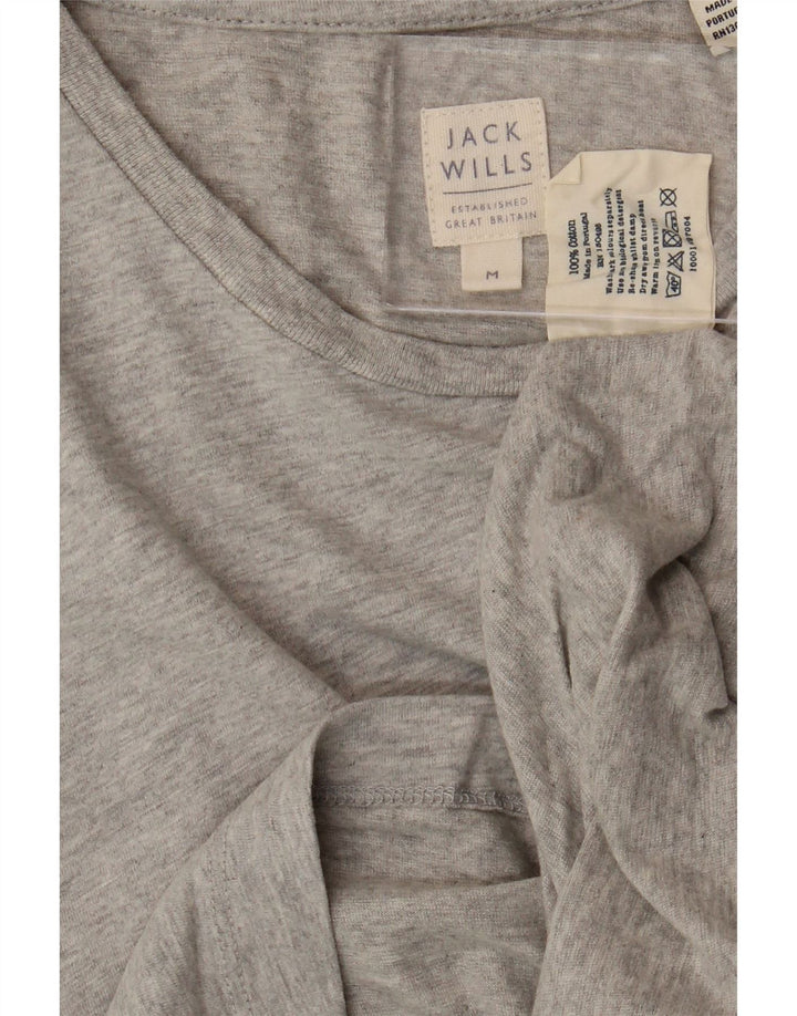 JACK WILLS Ανδρικό μακρυμάνικο μπλουζάκι μεσαίο γκρι βαμβακερό
