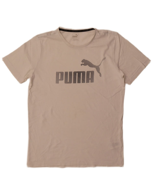 Puma Mens Graphic T-Shirt Top Medium White Cotton