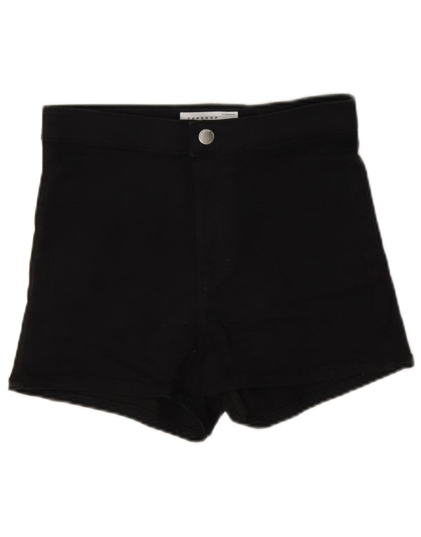 Topshop Γυναικείο Joni τζιν σορτς UK 12 Medium W28 μαύρο βαμβακερό