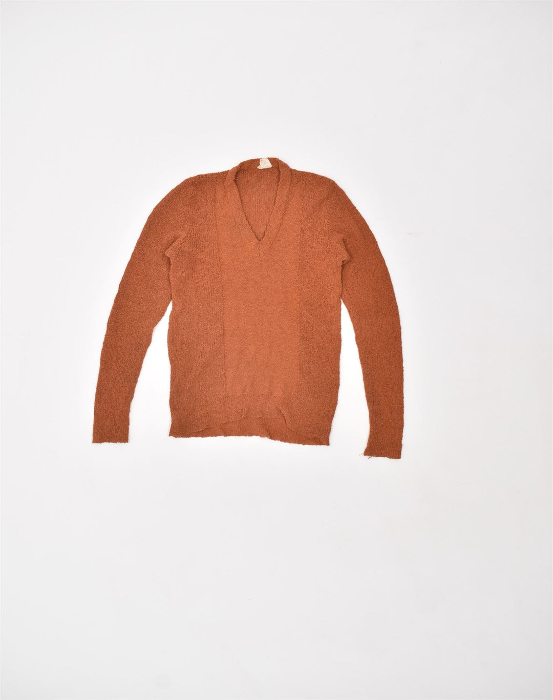 VINTAGE Womens V-Neck Jumper Sweater UK 10 Small Brown | Vintage | Thrift | Second-Hand | Used Clothing | Messina Hembry 