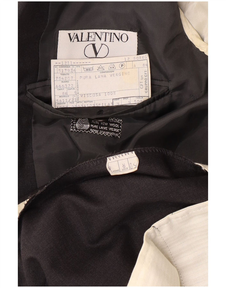 VALENTINO Ανδρική φόρμα 2 τεμαχίων με διπλό στήθος IT 50 Large W34 L30 Γκρι