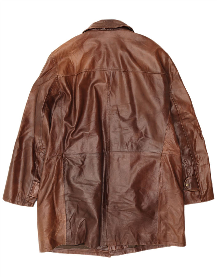 Vintage Ανδρικό Δερμάτινο Παλτό UK 44 2XL Καφέ Δερμάτινο