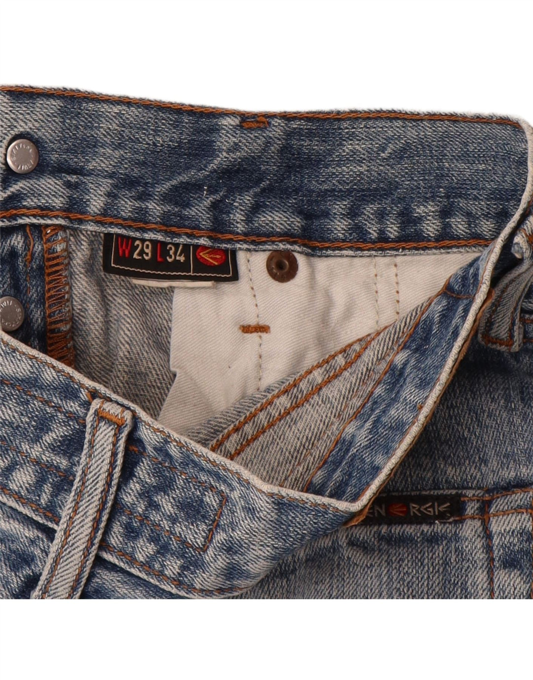 Ανδρικό τζιν ίσιο ENERGIE W29 L34 Μπλε βαμβακερό