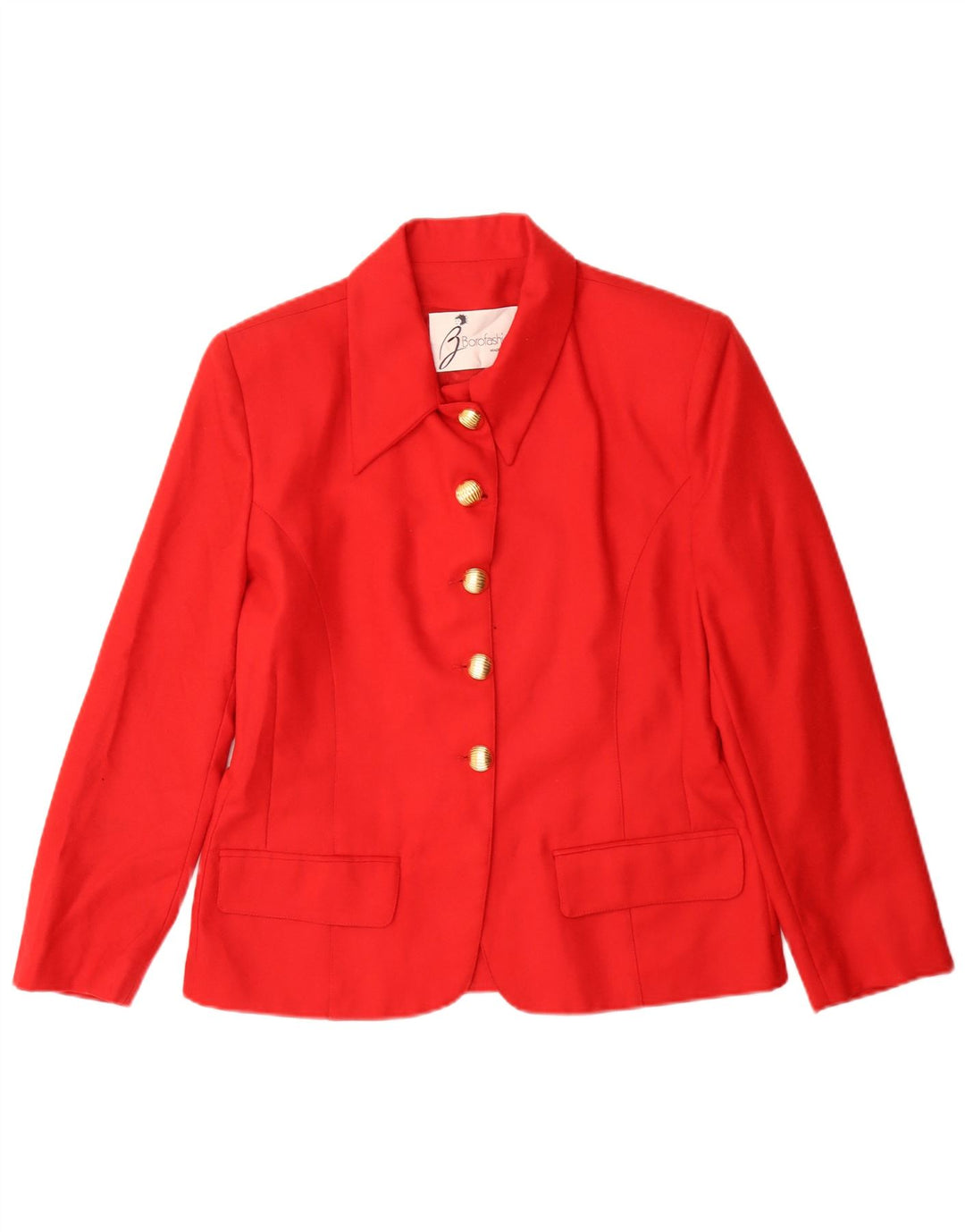 Vintage Γυναικείο Μπουφάν Blazer με 5 Κουμπιά IT 44 Μεσαίο Κόκκινο Μάλλινο Classic