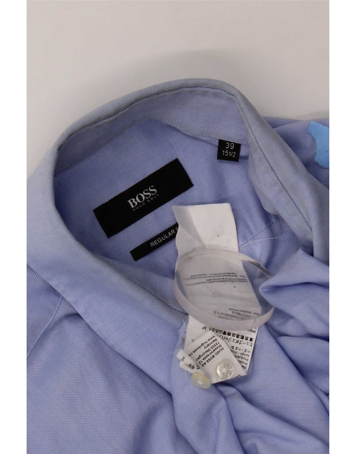 Ανδρικό πουκάμισο Hugo Boss Regular Fit Μέγεθος 39 Μεσαίο μπλε βαμβακερό