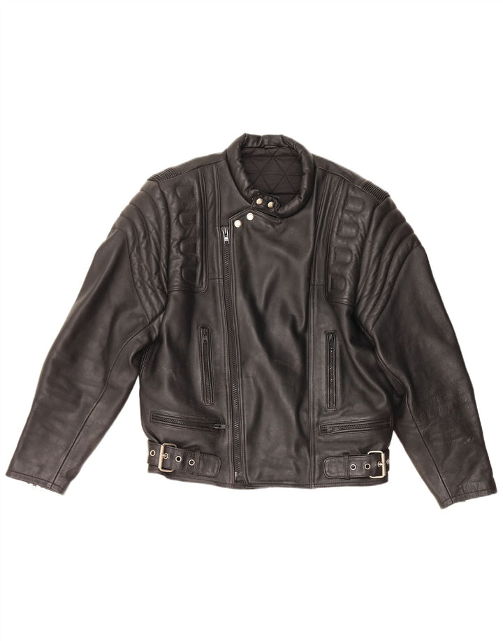 Vintage Ανδρικό Δερμάτινο Μπουφάν Biker UK 36 Small Black Leather