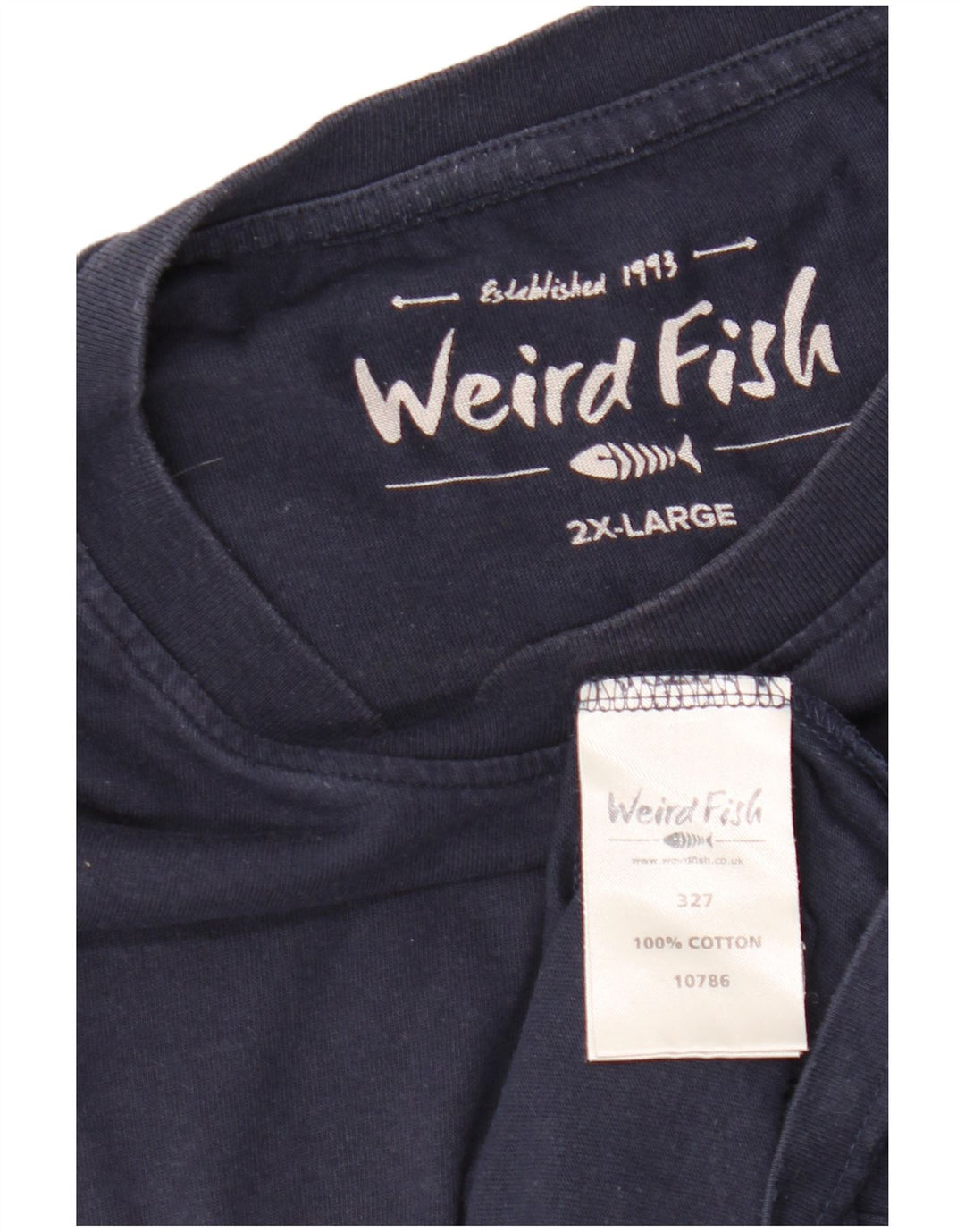 Ανδρικό γραφικό μπλουζάκι WEIRD FISH Top 2XL Navy Blue Cotton