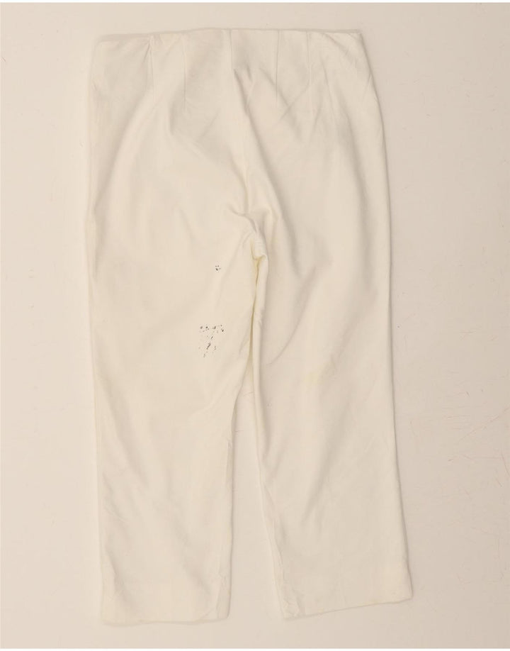 CHAPS Womens Straight Capri Trousers US 8 Medium W30 L21 White Vintage Chaps and Second-Hand Chaps from Messina Hembry 