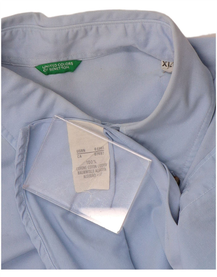 Ανδρικό πουκάμισο Benetton XL Μπλε βαμβακερό