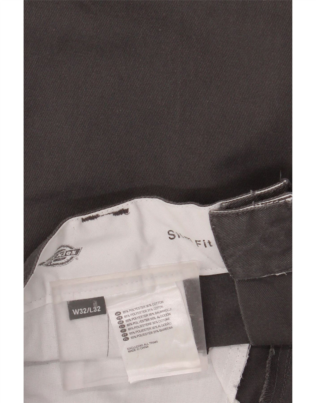 DICKIES Ανδρικό παντελόνι Chino Slim Fit W32 L32 Γκρι Πολυεστέρας