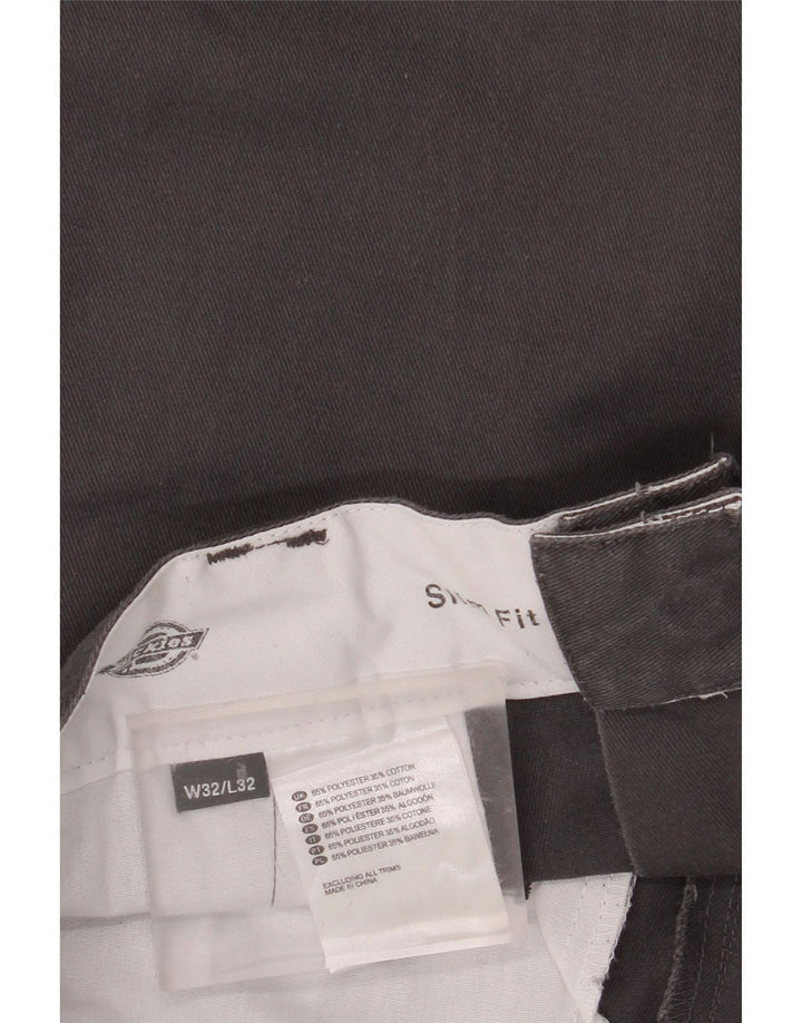 DICKIES Ανδρικό παντελόνι Chino Slim Fit W32 L32 Γκρι Πολυεστέρας