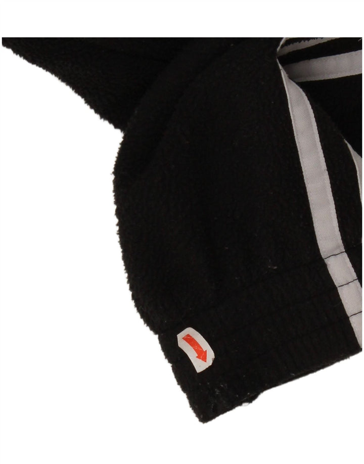 Adidas γυναικείο φερμουάρ με λαιμόκοψη μεγάλου μεγέθους fleece jumper UK 12 μεσαίο μαύρο πολυεστέρα