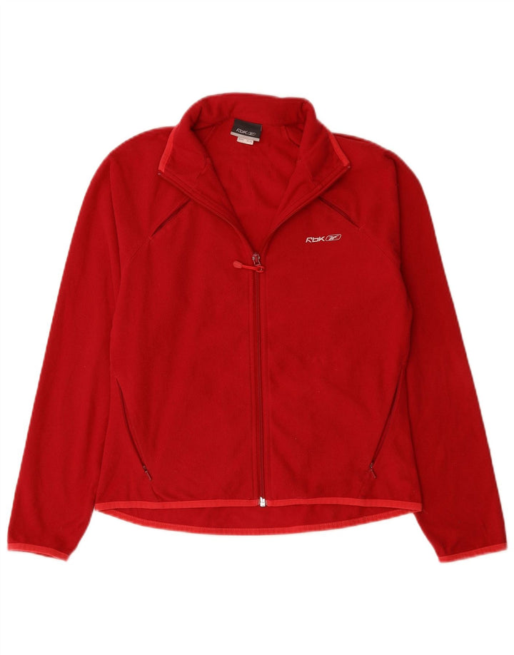 REEBOK Γυναικείο Fleece Jacket UK 10 Small Red Polyester
