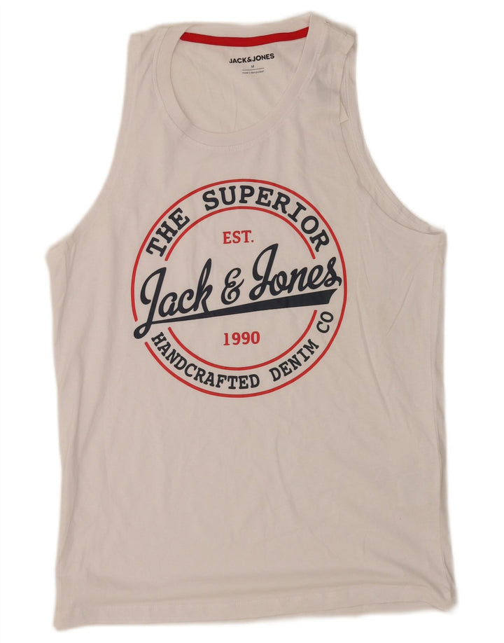 Jack & Jones Ανδρικό γραφικό μπλουζάκι Μπλουζάκι, μεσαίο λευκό βαμβακερό