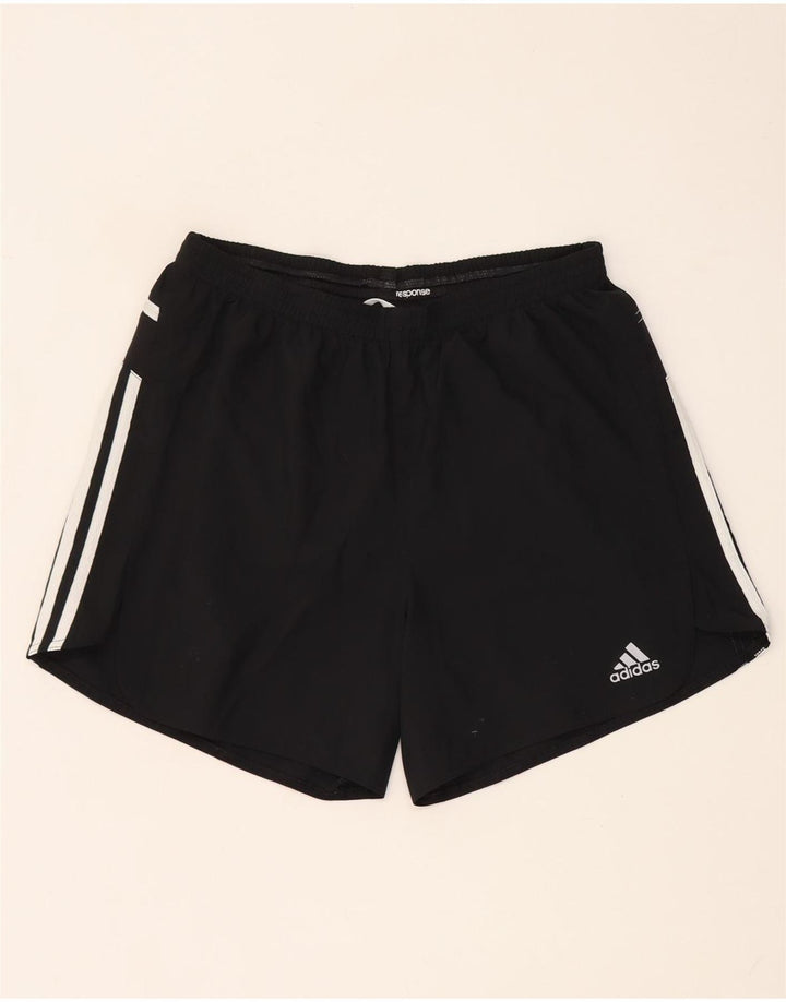 Γυναικείο αθλητικό σορτς ADIDAS Climalite από μεσαίο μαύρο πολυεστέρα