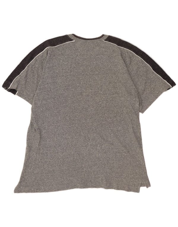 Ανδρικό γραφικό T-Shirt ASICS Top Large Grey Colourblock Βαμβακερό