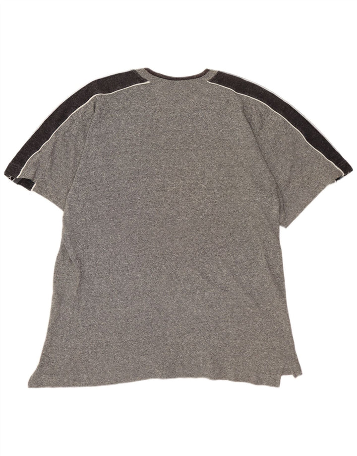 Ανδρικό γραφικό T-Shirt ASICS Top Large Grey Colourblock Βαμβακερό