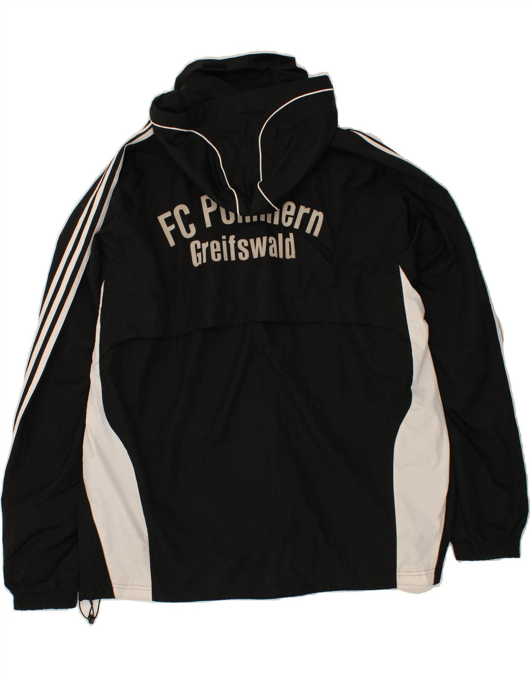 Ανδρικό γραφικό μπουφάν βροχής ADIDAS UK 48/50 XL μαύρο πολυεστέρα