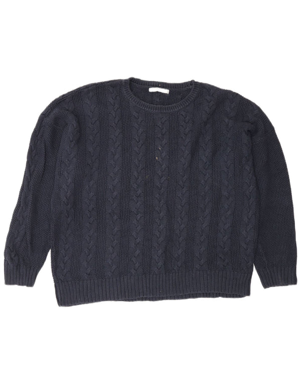 Marks & Spencer Γυναικείο πουλόβερ με λαιμόκοψη UK 22 3XL Navy Blue