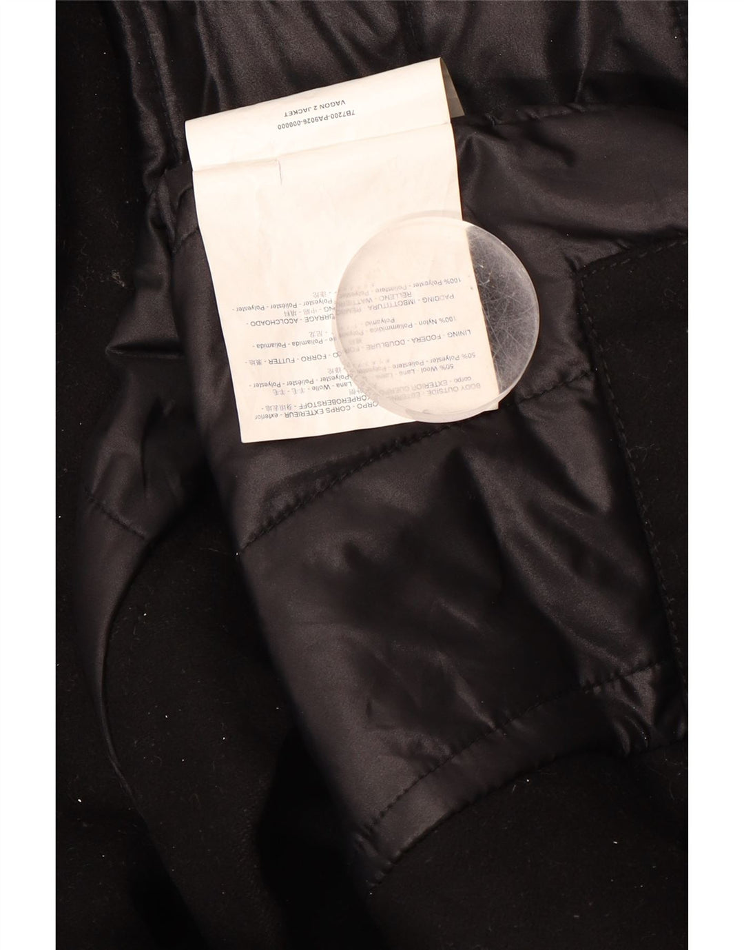 Ανδρικό παλτό ENERGIE Pea UK 36 Small Black Wool