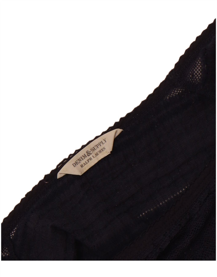 Ralph Lauren Γυναικεία Crop Μπλούζα Τοπ UK 12 Medium Navy Blue