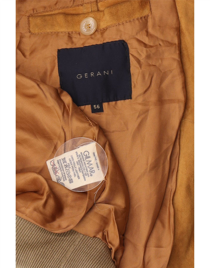 Gerani Ανδρικό Suede Bomber Jacket IT 56 3XL Beige Leather