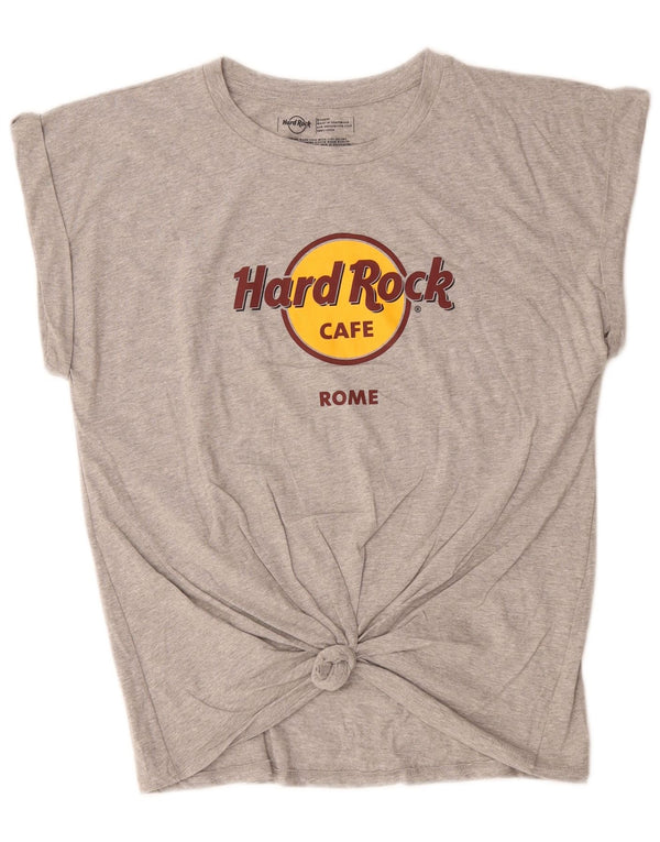 Hard Rock Cafe Γυναικείο T-Shirt γραφικό Rome Top UK 18 XL Γκρι βαμβακερό