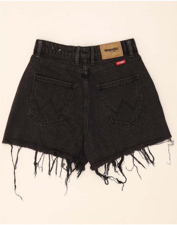 Γυναικείο ψηλόμεσο τζιν σορτς Wrangler US 7 Medium W24 μαύρο βαμβακερό