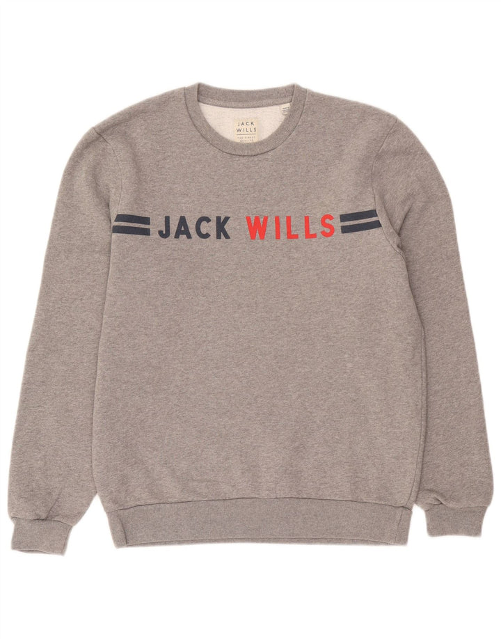 Ανδρικό γραφικό φούτερ Jack Wills, μεσαίο γκρι βαμβακερό