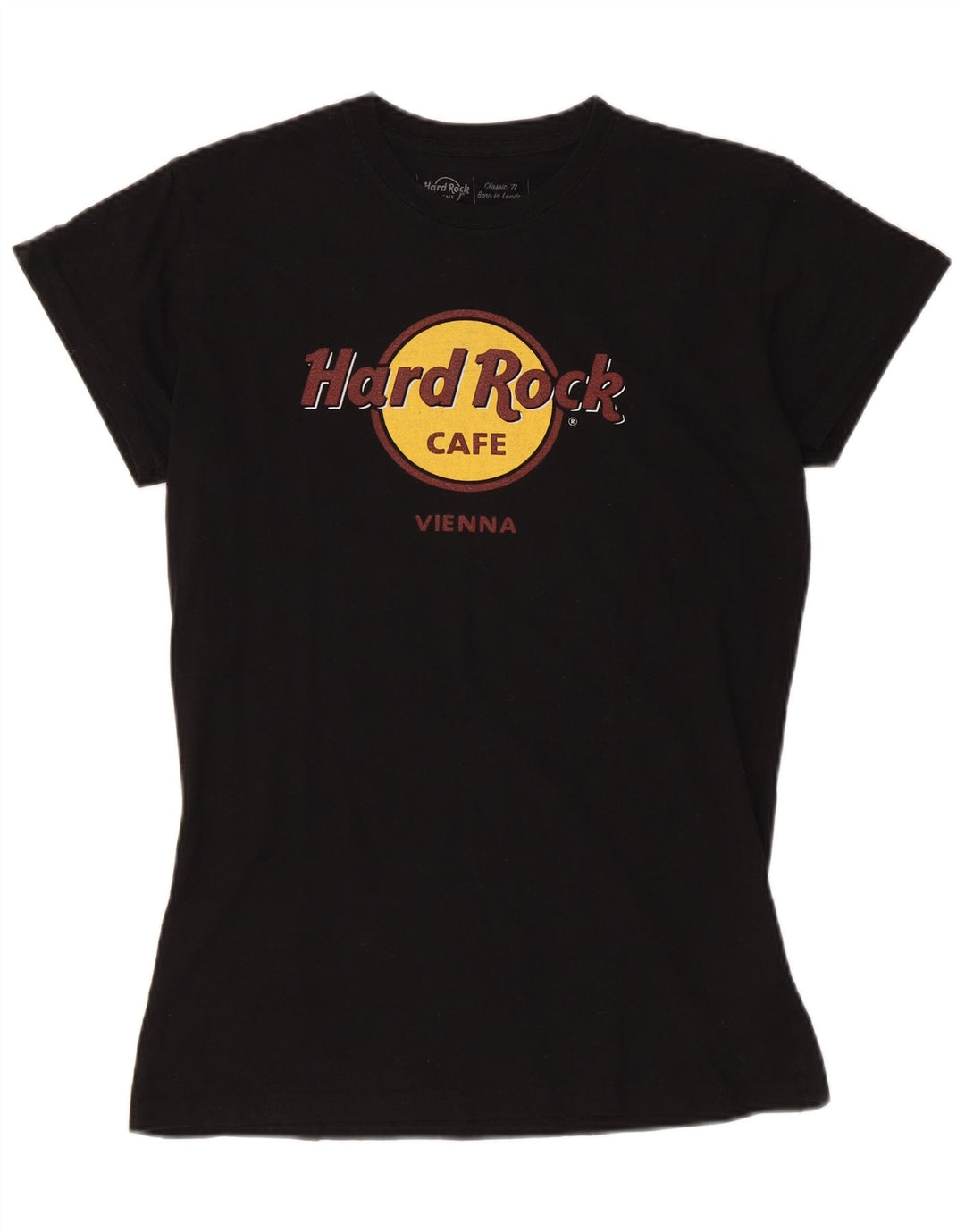 HARD ROCK CAFE Γυναικείο T-Shirt Vienna Graphic Top UK 14 μεγάλο μαύρο βαμβακερό