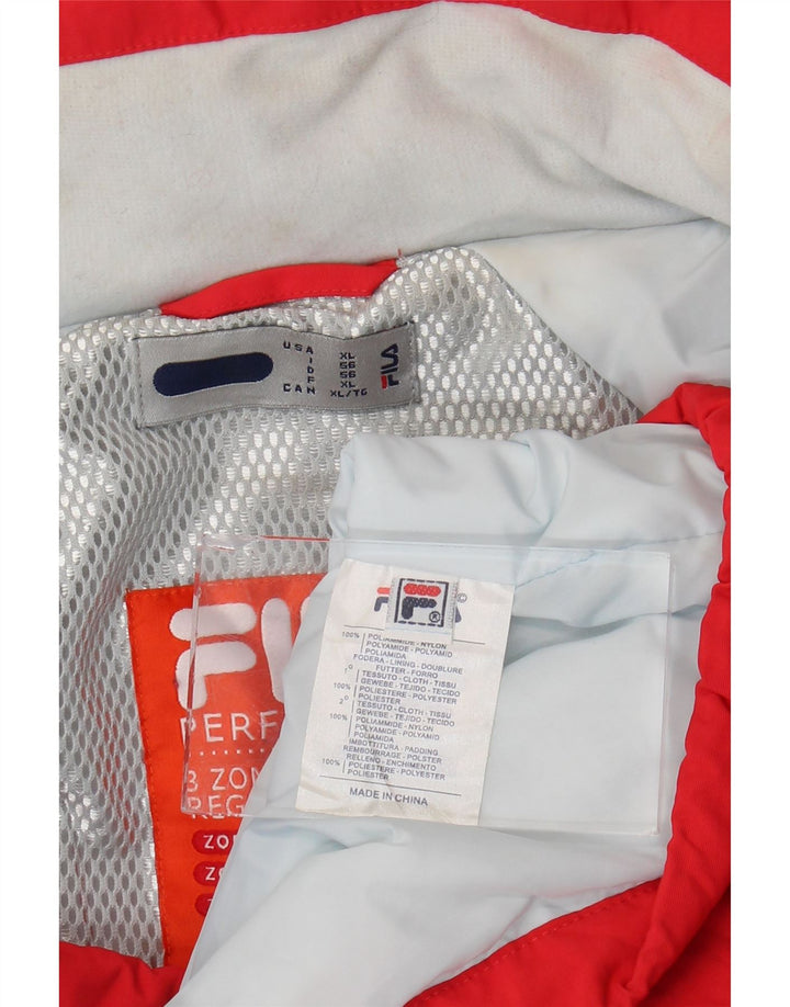 Fila Ανδρικό μπουφάν σκι IT 56 XL Red Colourblock Polyamide