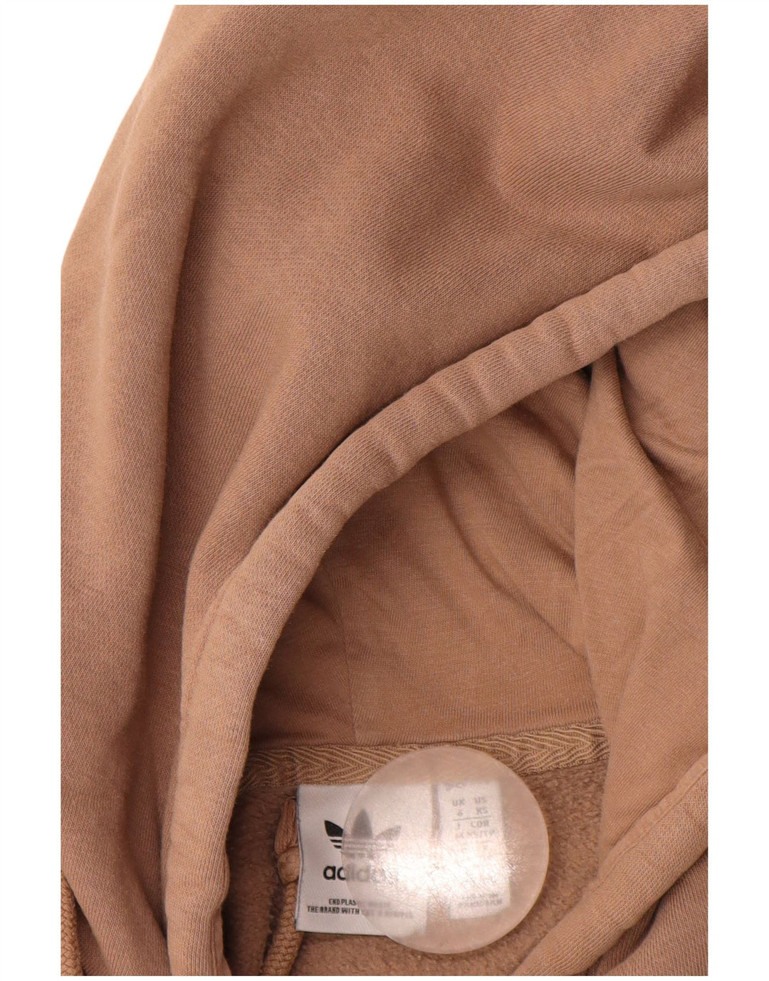 ADIDAS Γυναικείο Hoodie Jumper UK 6 XS Καφέ Βαμβακερό