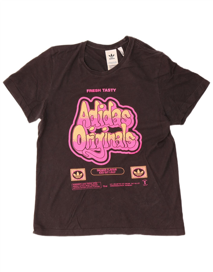 Ανδρικό γραφικό T-Shirt Adidas Top Μεσαίο μαύρο βαμβακερό