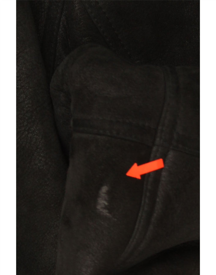 Vintage Ανδρικό Shearling Jacket IT 54 2XL Black Shearling