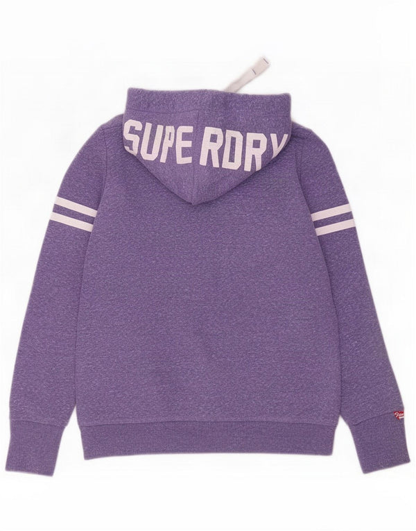 Superdry Womens Graphic Hoodie Jumper UK 18 XL Purple Flecked Polyester