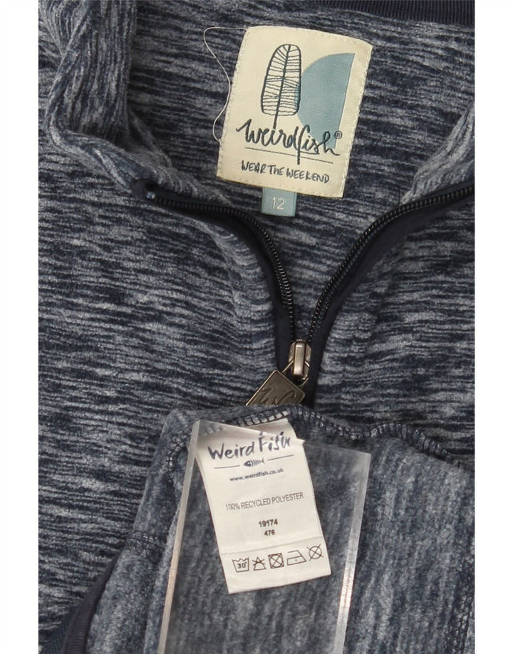 WEIRD FISH Γυναικείο Fleece Jacket UK 12 Medium Navy Blue Flecked Polyester
