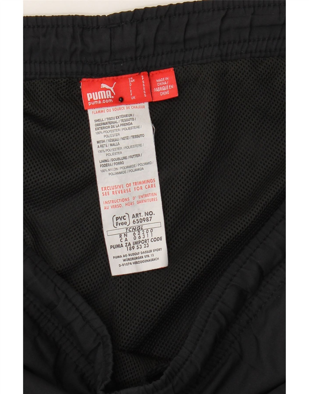 PUMA Mens Tracksuit Trousers Joggers Small  Black Polyester Vintage Puma and Second-Hand Puma from Messina Hembry 
