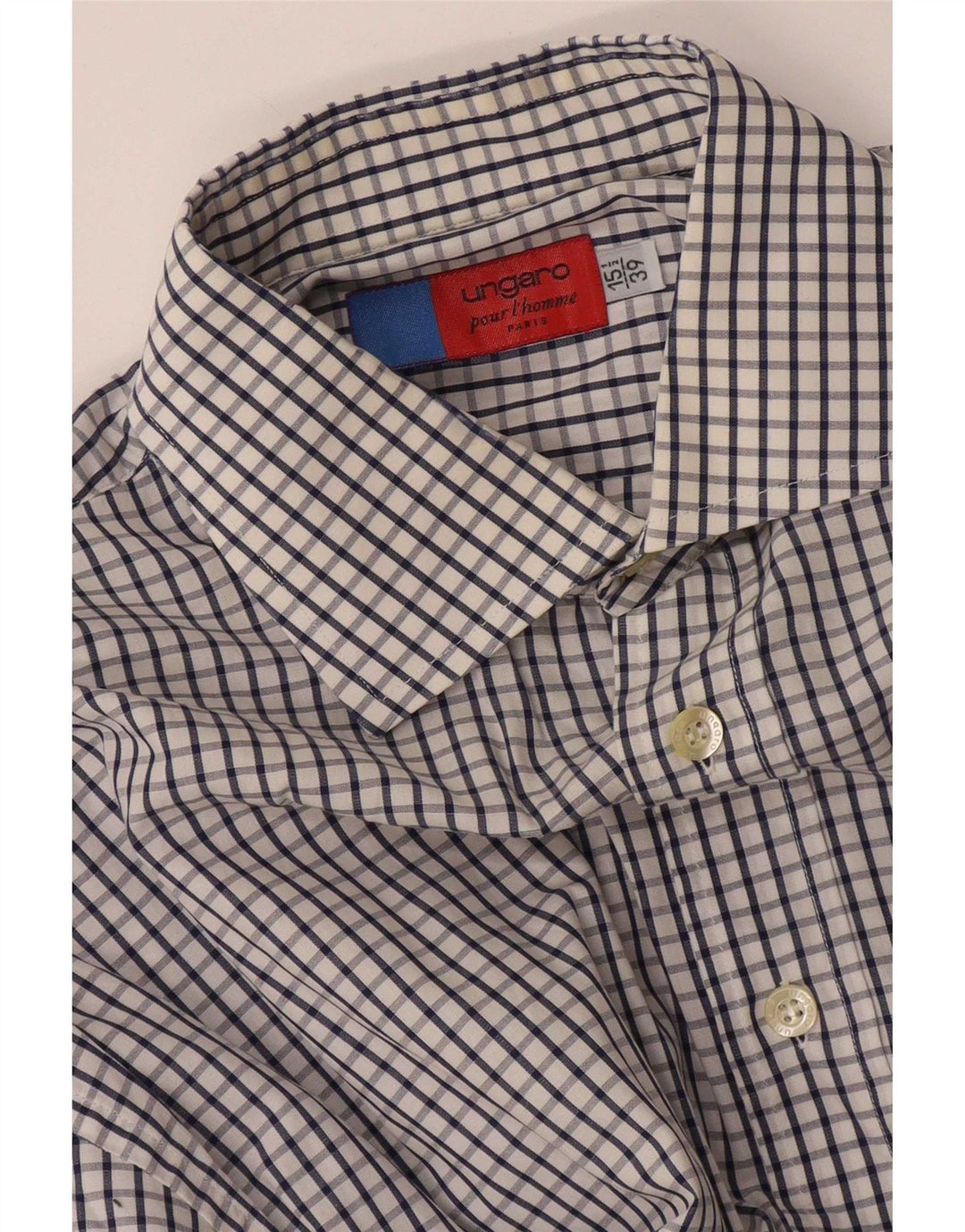 Ungaro Ανδρικό Πουκάμισο Μέγεθος 39 15 1/2 Medium White Check