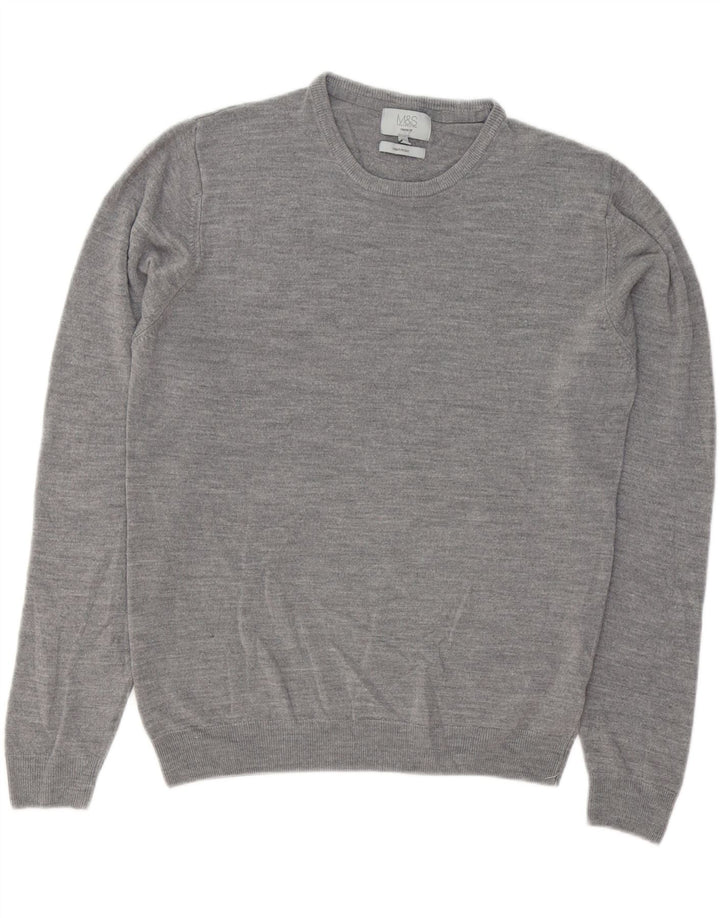 Ανδρικό πουλόβερ Marks & Spencer Regular Fit Crew Neck Jumper Large Grey